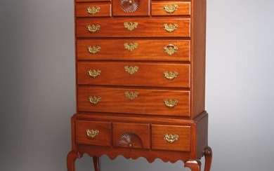 Mahogany Queen Anne Tall Chest on Chest by Copenhaver