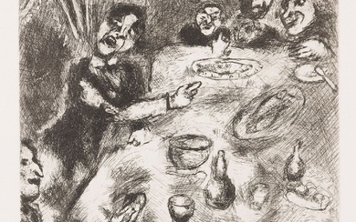 Marc Chagall (1887-1985) Le Rieur et les poissons. (Pl. 82 pour les Fables de La...