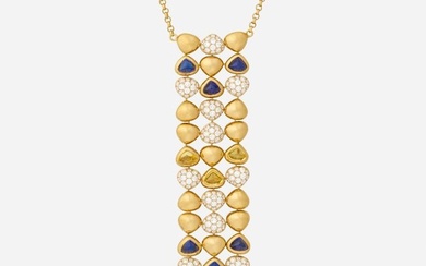 Marina B, Multi-color sapphire, diamond, and gold necklace