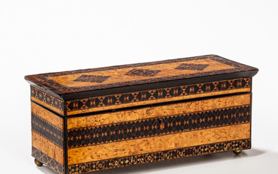 Marquetry Inlaid Lacemaker's Box