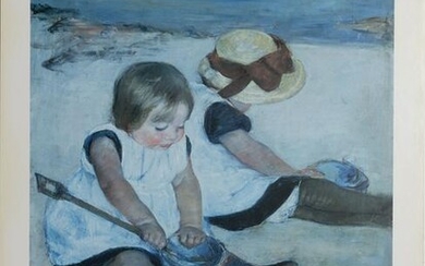 Mary Cassatt, Children Playing at the Beach, Poster on