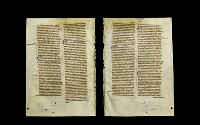 Medieval English Bible Manuscript Leaf