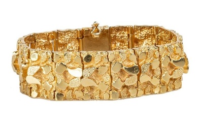 Men's 14K Gold Nugget Bracelet