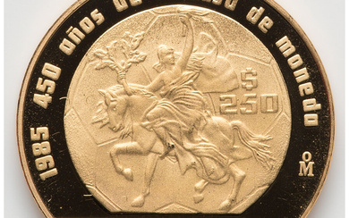 Mexico: , Estados Unidos 2-Piece Uncertified gold & silver "World Cup Soccer" Proof Set 1985-Mo, ... (Total: 2 coins)