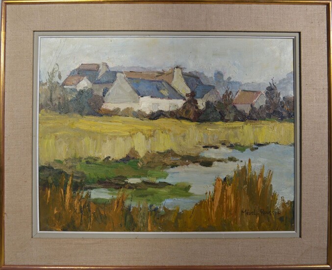 Micheline MEVEL-ROUSSEL (1925) "Village... - Lot 168 - Actéon - Compiègne Enchères