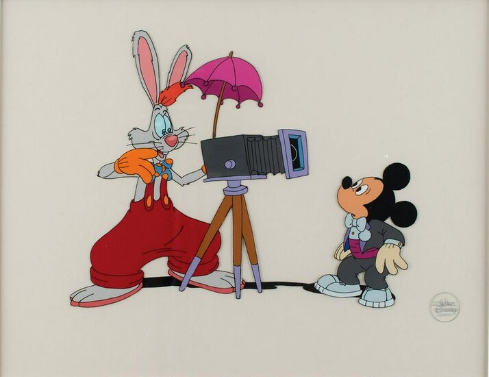 Mickey Mouse and Roger Rabbit production cel from