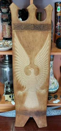 Mid 20th Century Wooden Kalasag Eagle Motif Shield Made