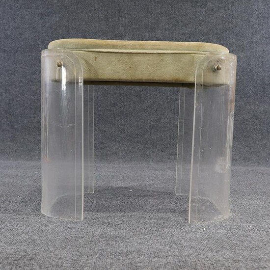 Mid-Century Modern Clear Lucite Vanity Bench