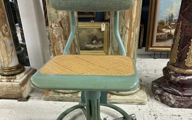 Mid Century WESTERN ELECTRIC switchboard operator's chair, with extra seat, and photograph of her in