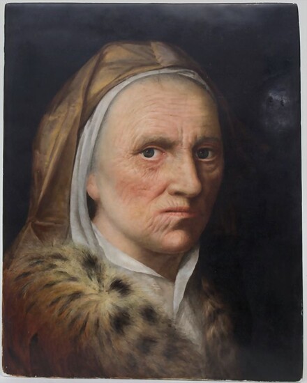 Nach Balthasar Denner, Bildplatte 'Porträt einer alten Dame' / 'A...