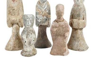 Nine Early Chinese Earthenware Burial Items