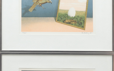 OLE AHLBERG. 2 lithographs, “Surrealist motifs”, numbered 100/275 and 144/275 respectively.