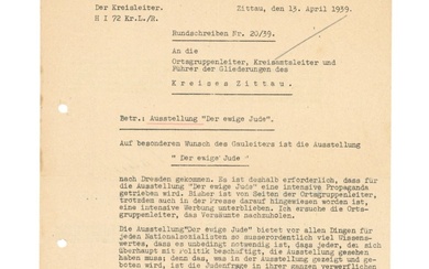 Official Statement of the NSDAP of Zittau Regarding the Anti-Semitic...