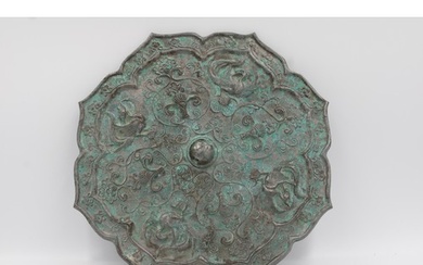 One Tang style bronze mirror with phoenix and plant decorati...