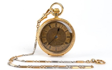 Orologio da tasca in oro con catena Fine XX secolo