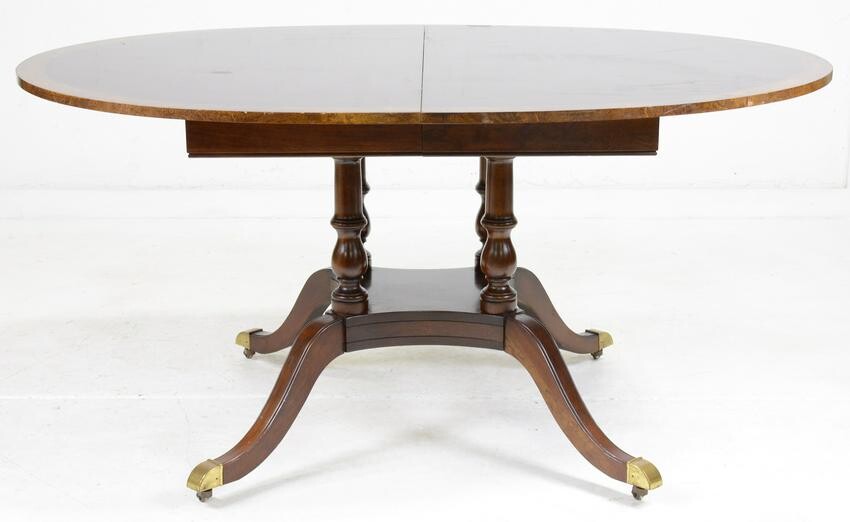 Oval Banded Inlaid Dining / Entry Table