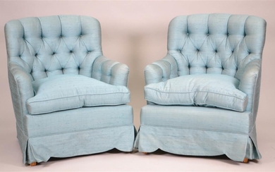 PAIR OF CONTEMPORARY UPHOLSTERED ARMCHAIRS