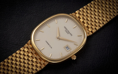 PATEK PHILIPPE, ELLIPSE ‘JUMBO’ REF. 3747/1, A GOLD QUARTZ WRISTWATCH RETAILED BY TIFFANY & CO. CASE NUMBER: 2’830’997, MOVEMENT NUMBER: 1’581’887