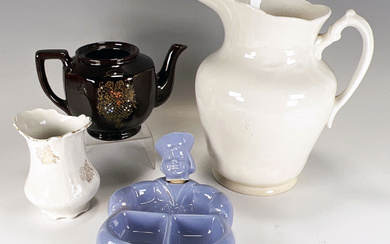 PITCHER AND ASSORTED SERVING LOT