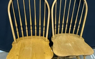 Pair HITCHCOCK Vintage Wooden Spindle Back Chairs