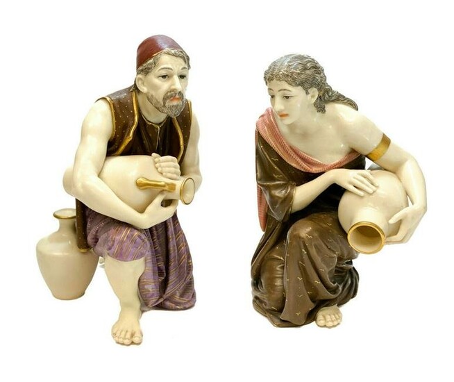 Pair Royal Worcester Porcelain Figurines, 1880