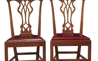 Pair of Chippendale walnut side chairs Philadelphia, PA, late...