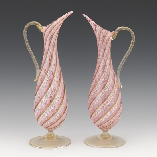 Pair of Murano Glass Pitchers
