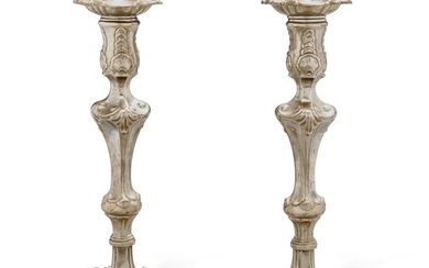 Pair of Paktong Rococo Candlesticks, Circa 1770