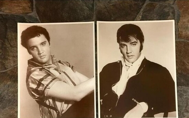 Pair of Sepia Tone Photo Images, Elvis Presley