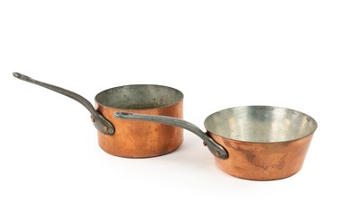 Pair of Vintage Copper Saucepans