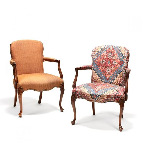Pair of Vintage French Provincial Style Fauteuil