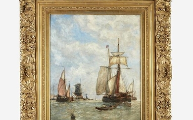 Paul Jean Clays (Belgian, 1819–1900) Barges
