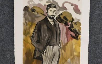 Picasso Color Lithograph Standing Man in Suit