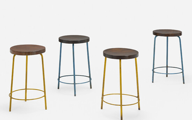 Pierre Jeanneret, Stools from the College of Architecture, Chandigarh, set of four