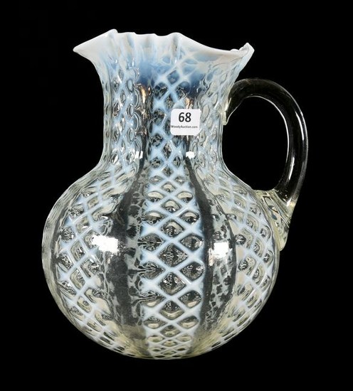 Pitcher, COnsolidated Art Glass, Crystal Opalescent