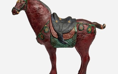 Polychrome Wooden Tang-Style Horse