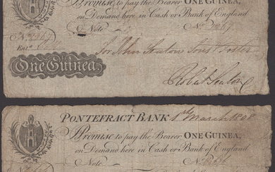 Pontefract Bank, for Perfect, Seaton & Co., 1 Guinea, 1 March 1808,...