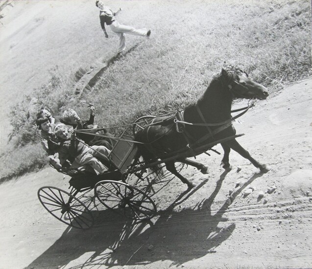 Pony Cart [Summer camp! - original vintage gelatin silver print, probably a mural-related copy retained by the photographer, published in Morgan's SUMMER'S CHILDREN]