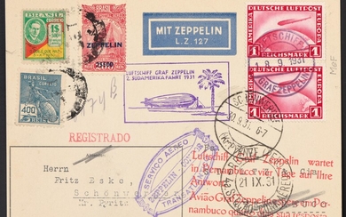 Poststück - Partie Zeppelinfahrt 1931