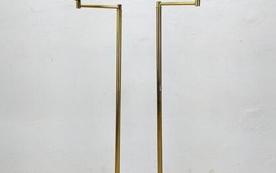 Pr Koch Lowy style Brass Extended Arm Floor Lamp. Moder