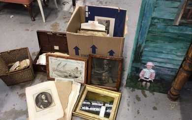 Quantity of pictures, prints and ephemera, including a large number of mostly 19th century unframed prints