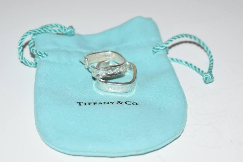 RARE Tiffany & Co 1837 Sterling Earrings 925 Square