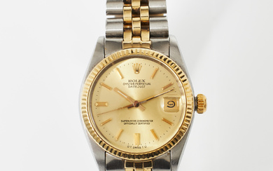 ROLEX, Wristwatch, Datejust, gold/steel, circa 1977.