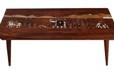 ROSEWOOD COFFEE TABLE WITH BONE INLAY