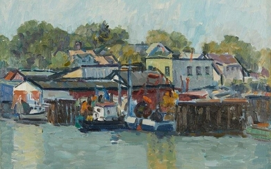 Reed Kay "Gloucester Marine Railway" Oil on Canvas