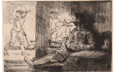Rembrandt van Rijn (1606-1669). The Ringball player ('het klosbaantje'). Etching,...