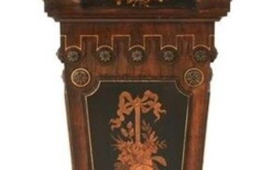 Renaissance Revival Inlaid, Gilt-Incised & Ebonized Rosewood Pedestal