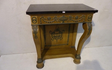Restoration style small console with green patina. Period: early 19th century.