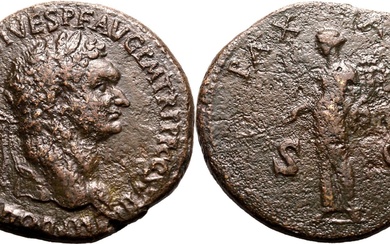 Roman Empire Domitian AD 81 Æ Sestertius Very Fine; areas of corrosion, cleaned