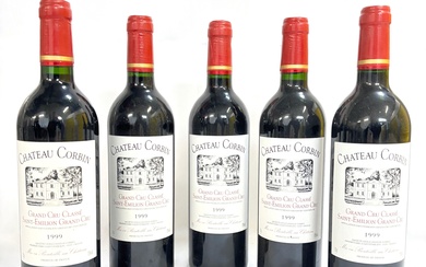 SAINT-EMILION Grand cru classé Chateau Corbin 1999 5 bouteilles Petites salissures aux étiquettes